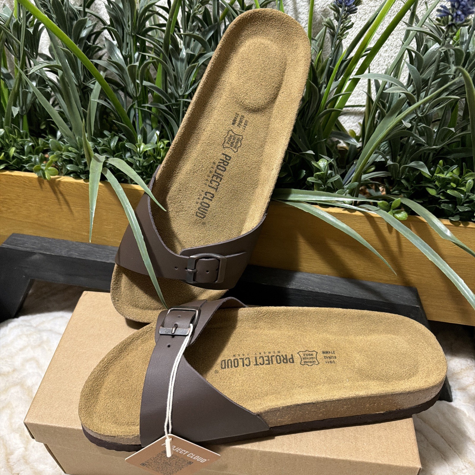 brown leather Birkenstock Madrid sandal with cork insole and the Size 11PROJECT
