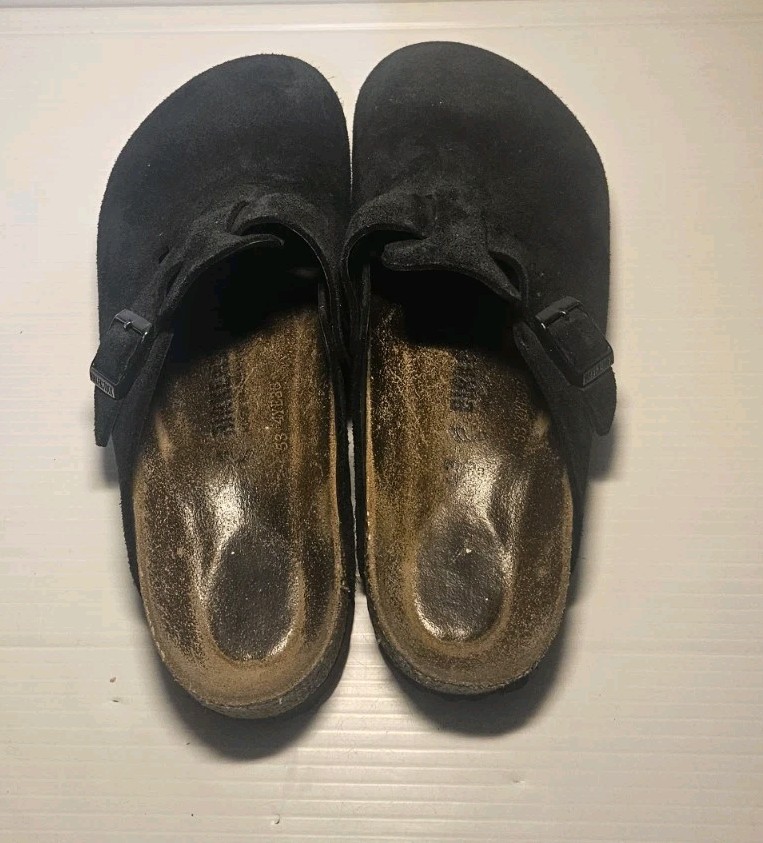 Birkenstock Boston Soft Footbed Suede Clogs Black Size 43 Men’s Regular .