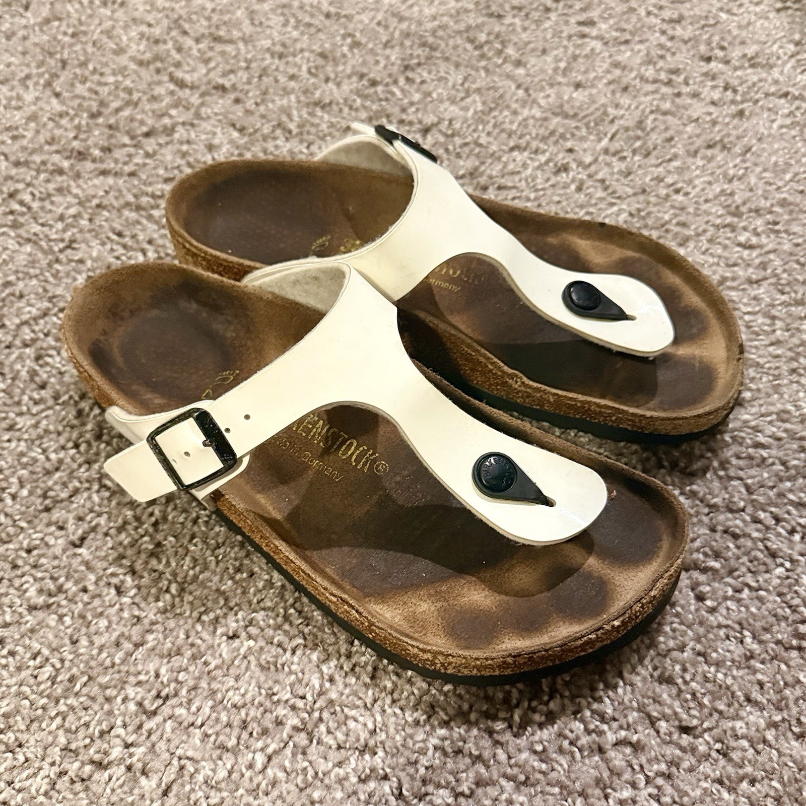 Birkenstock Gizeh Birko Flor Thong Sandals Womens 38 US 7 Graceful Pearl