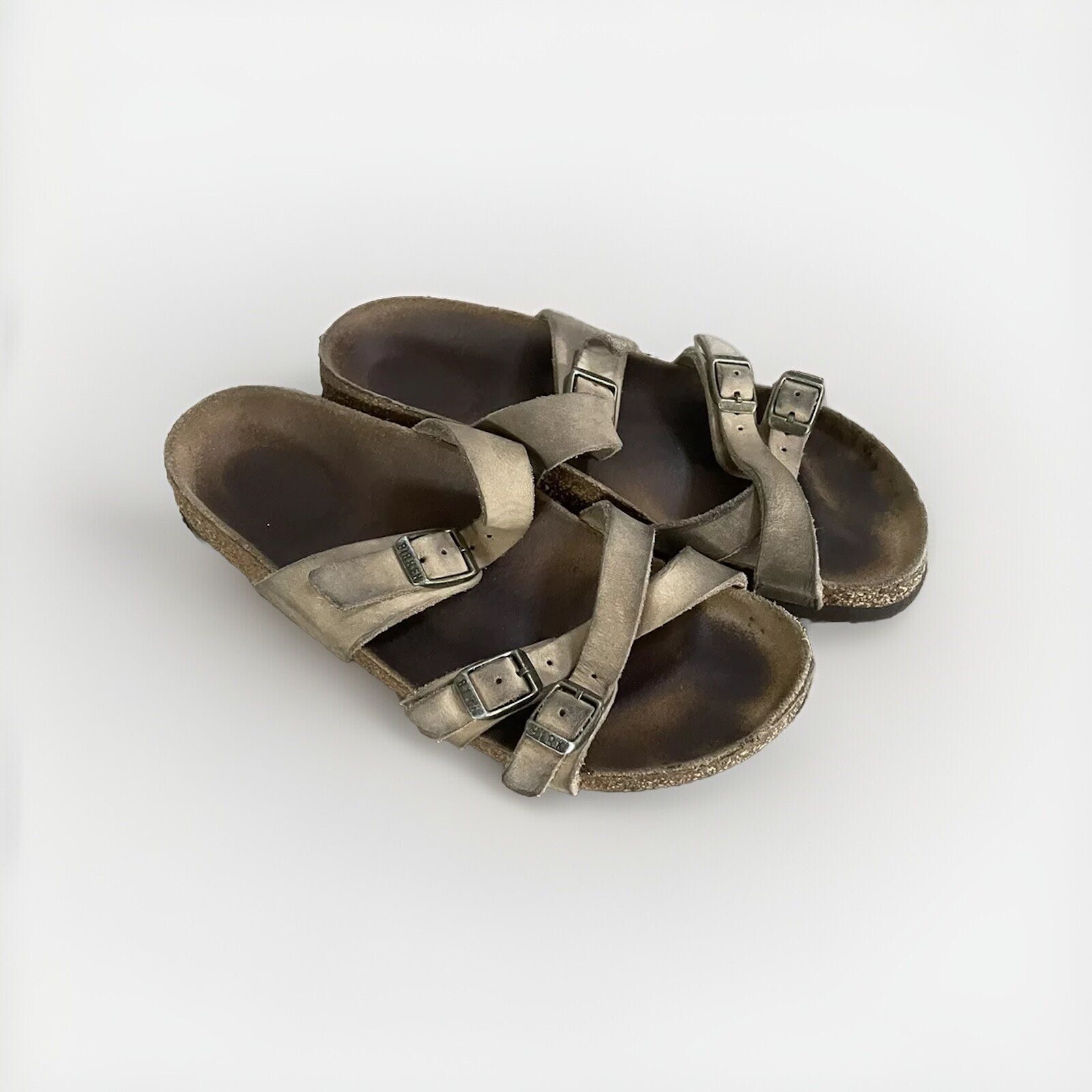 BIRKENSTOCK FLORIDA 3 Strap Slide On/off WOMEN’S SANDALS Tan SIZE  37