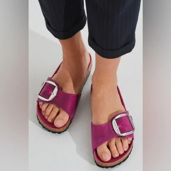 Birkenstock Madrid Big Buckle Oiled Leather festival fuchsia EU 39 US 8-8.5