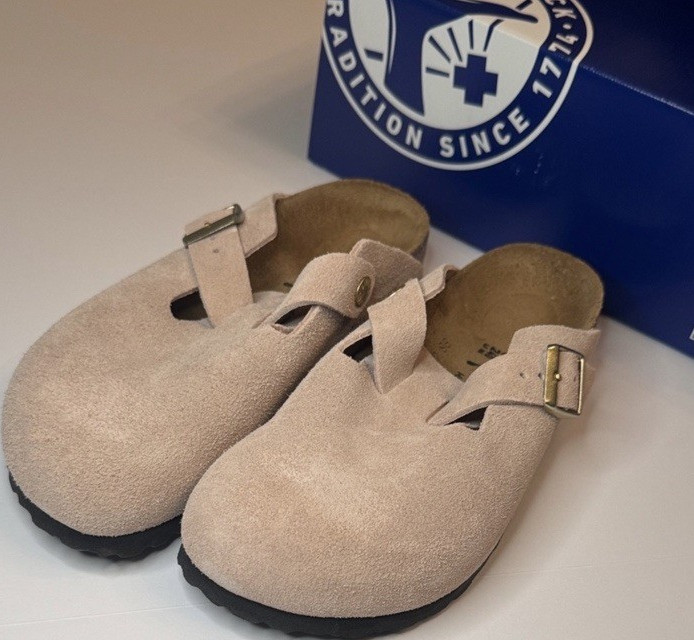 Birkenstock Boston Light Rose Suede Clogs EU 37 Narrow w/ Box – Worn Once