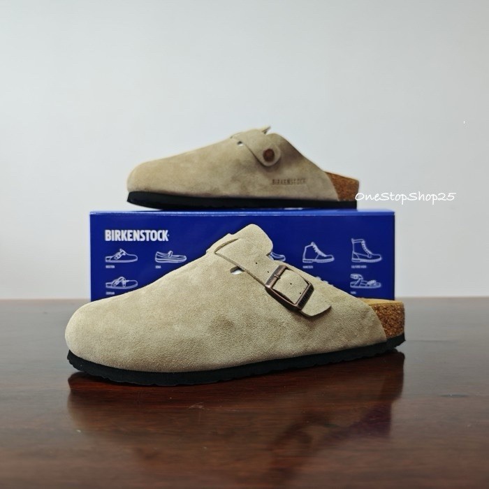 Birkenstock Boston Taupe Suede Size 39