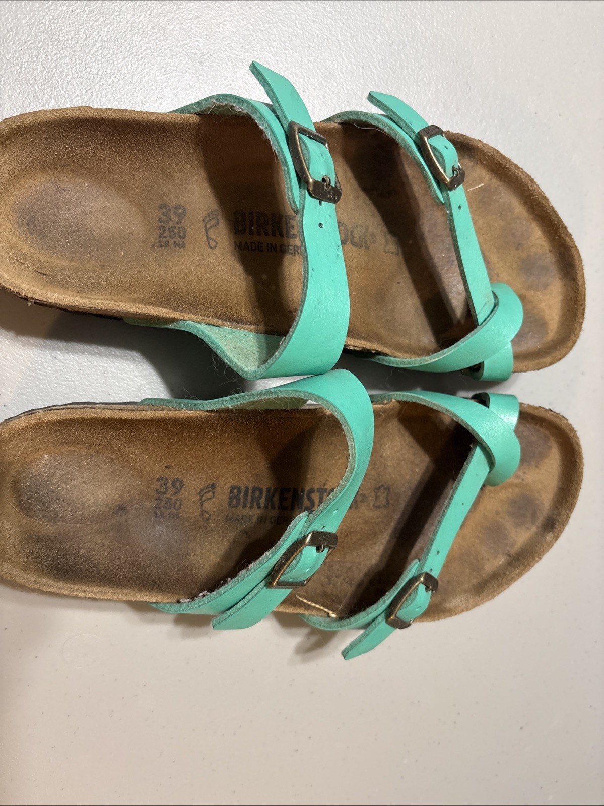 Birkenstock Mayari Sandals Women’s Size 8-8.5 EU 39 Turquoise Teal Leather RARE