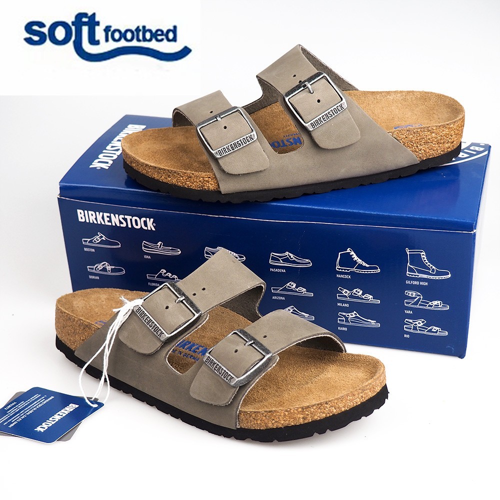 Birkenstock Arizona Soft Footbed Iron Sandals Oiled Leather Shoes US 6-12