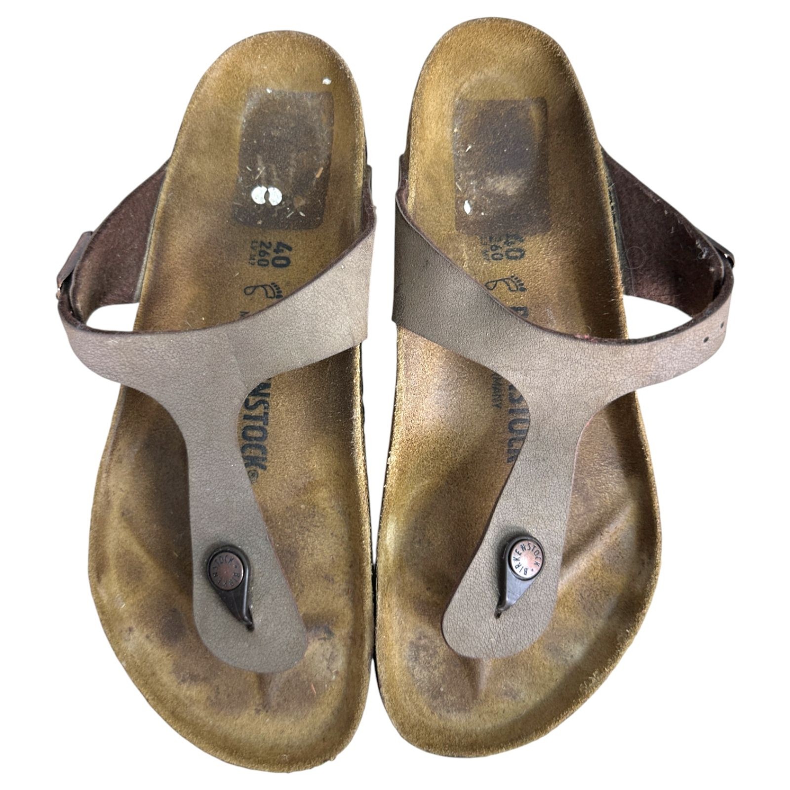Birkenstock Gizeh Mocha Brown Leather Sandals EU Size 40 Women’s Size 9