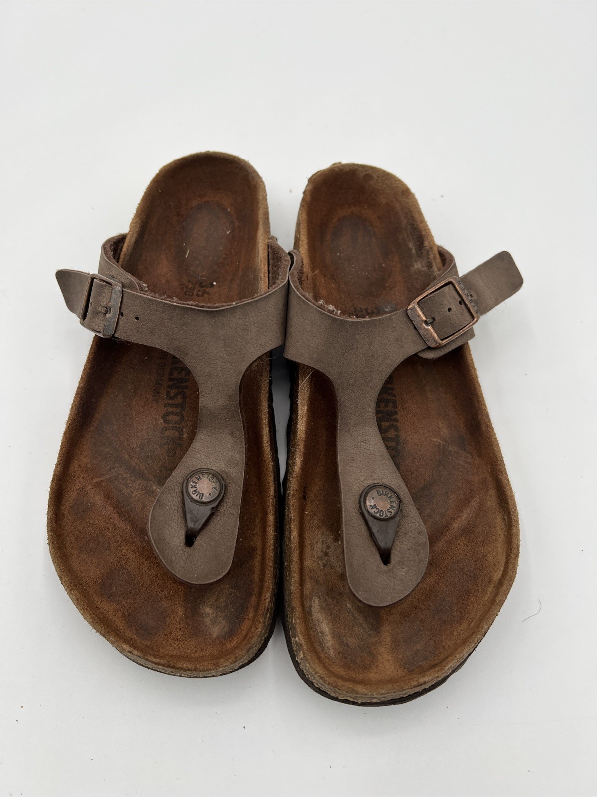 birkenstock gizeh womens size 5/5.5 Eur 36 shoes brown slip on thong sandals