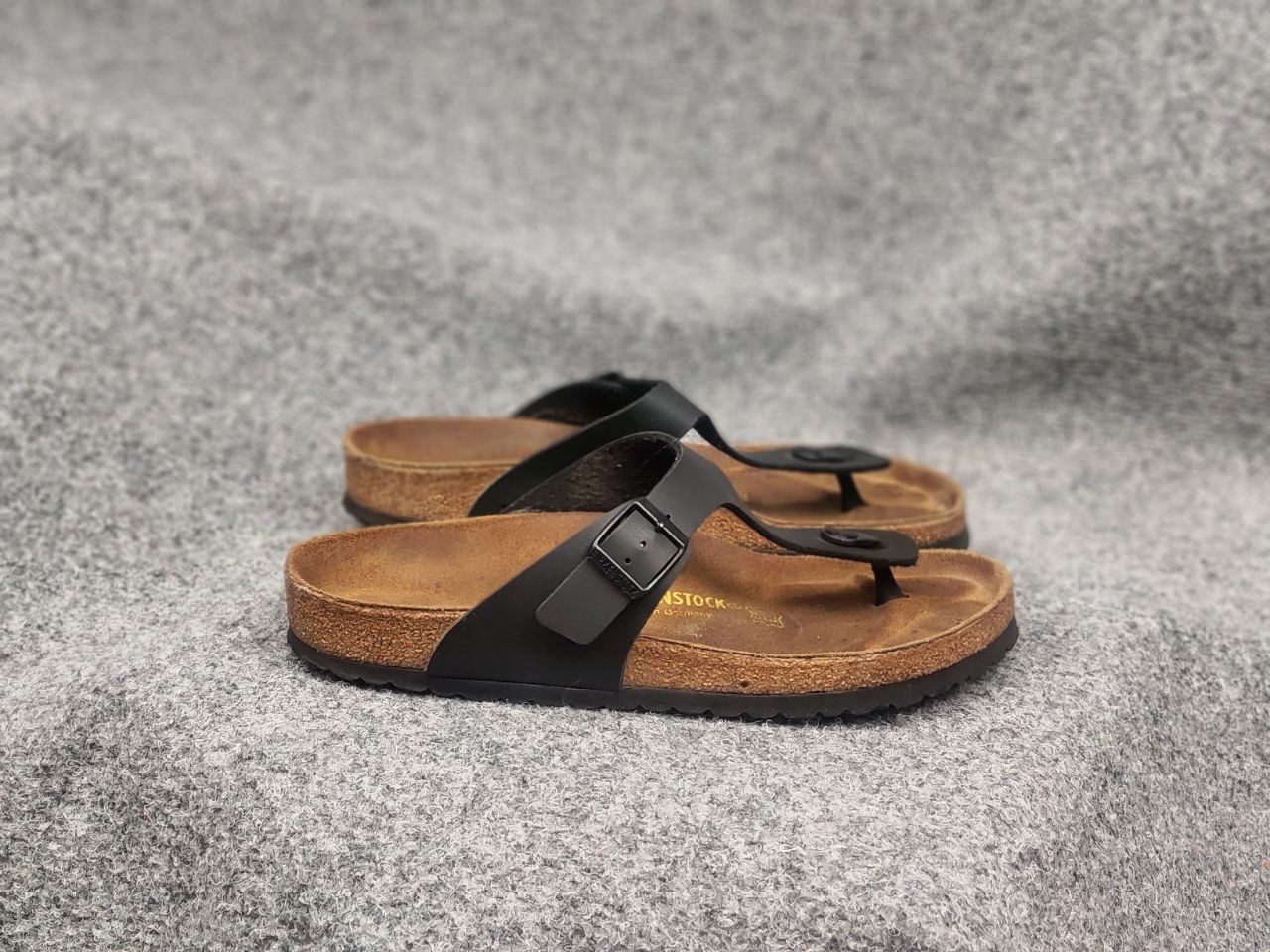 Birkenstock Gizeh Birko-Flor Sandal Leather Black Shoes