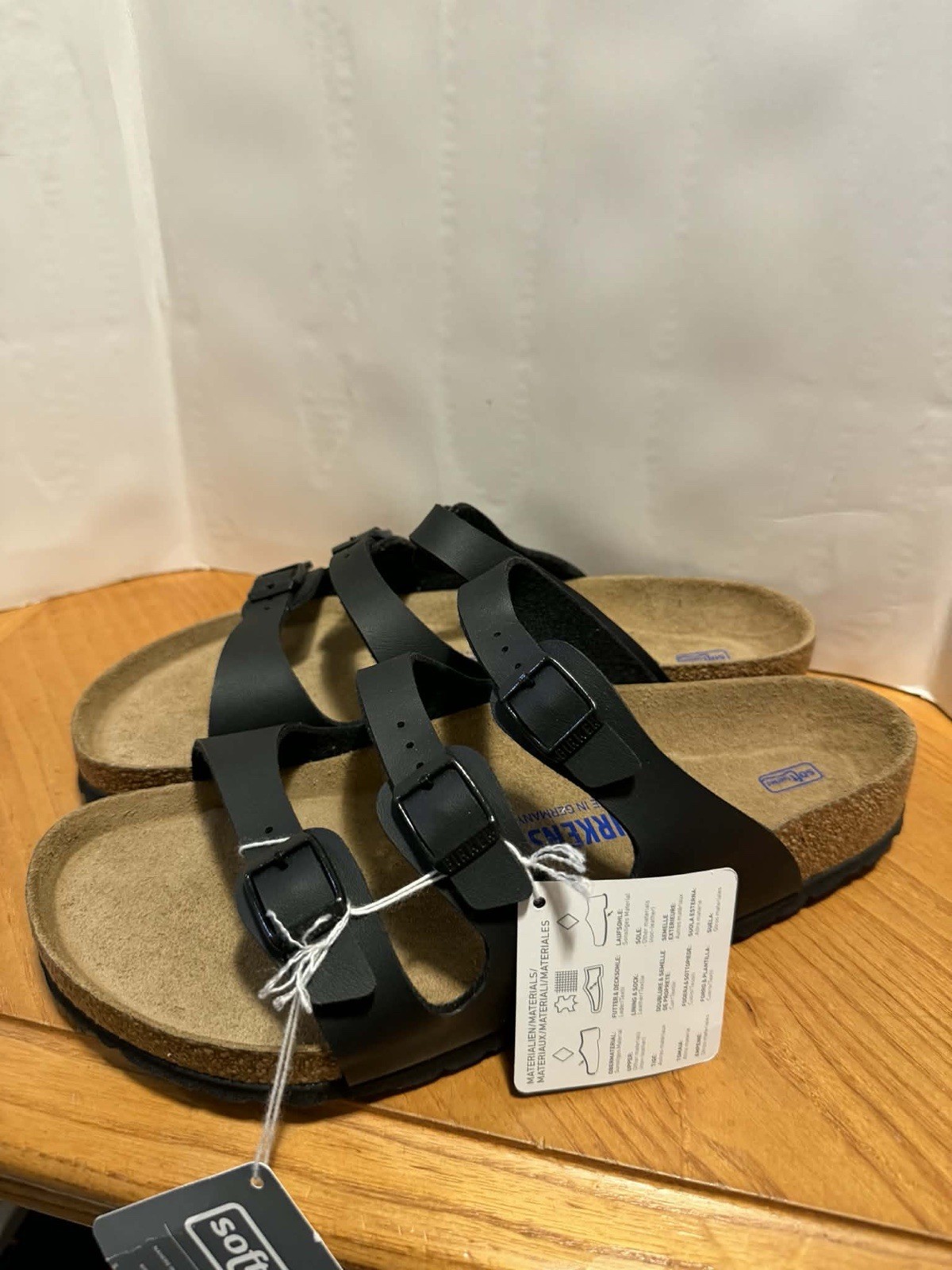 Birkenstock Florida Regular Fit Soft Footbed Birko Flor Black US Men 10 EU 43