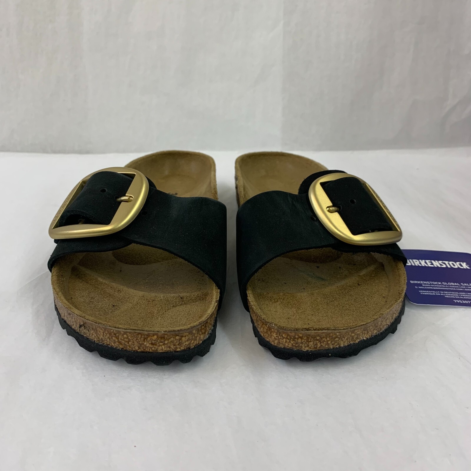 Birkenstock New w/ Box Madrid Big Buckle Black Nubuck Leather Nar Select Size