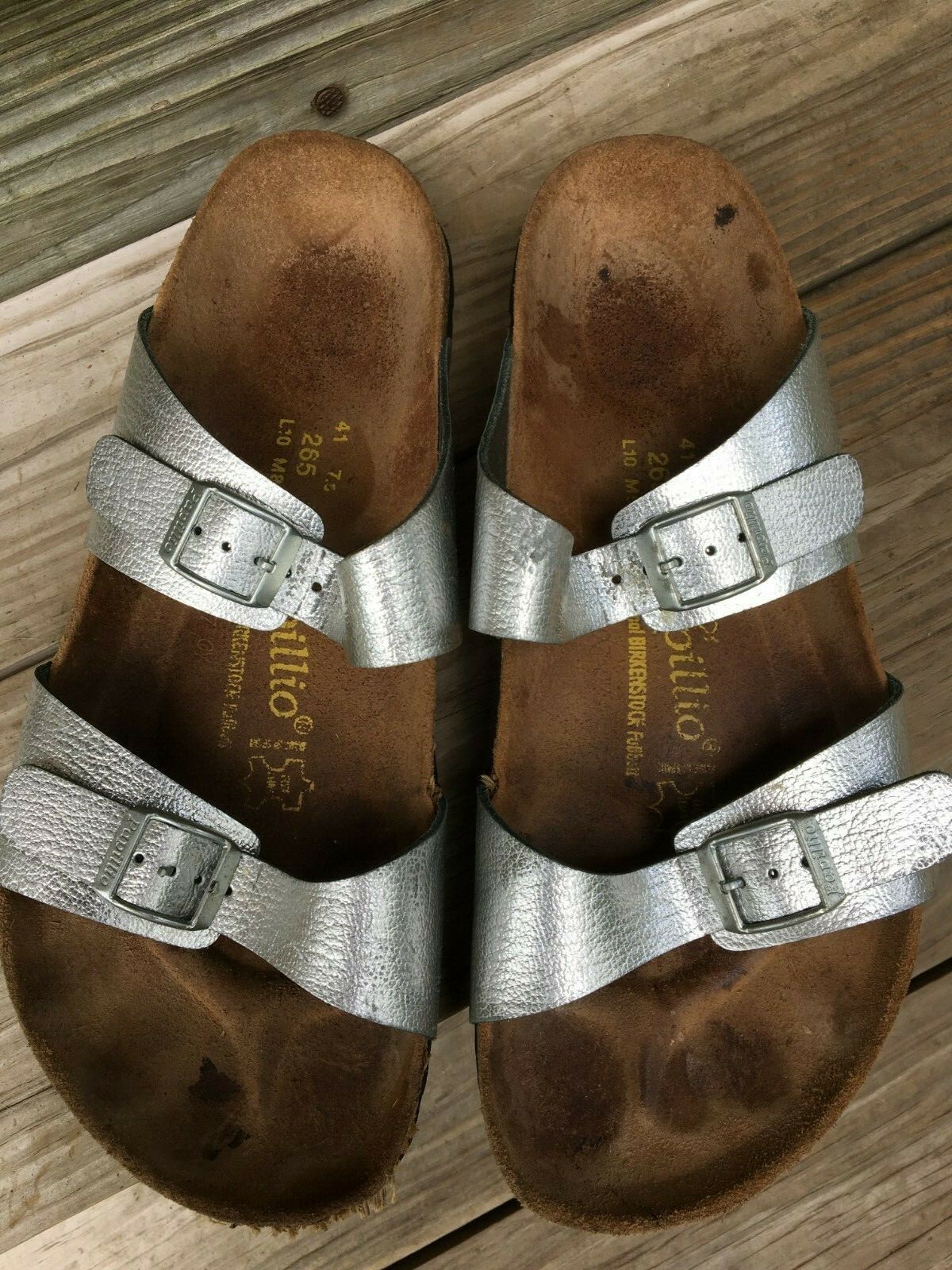 Birkenstock papillio metallic embossed silver 265 sandals size 41 –  L 10 M 8