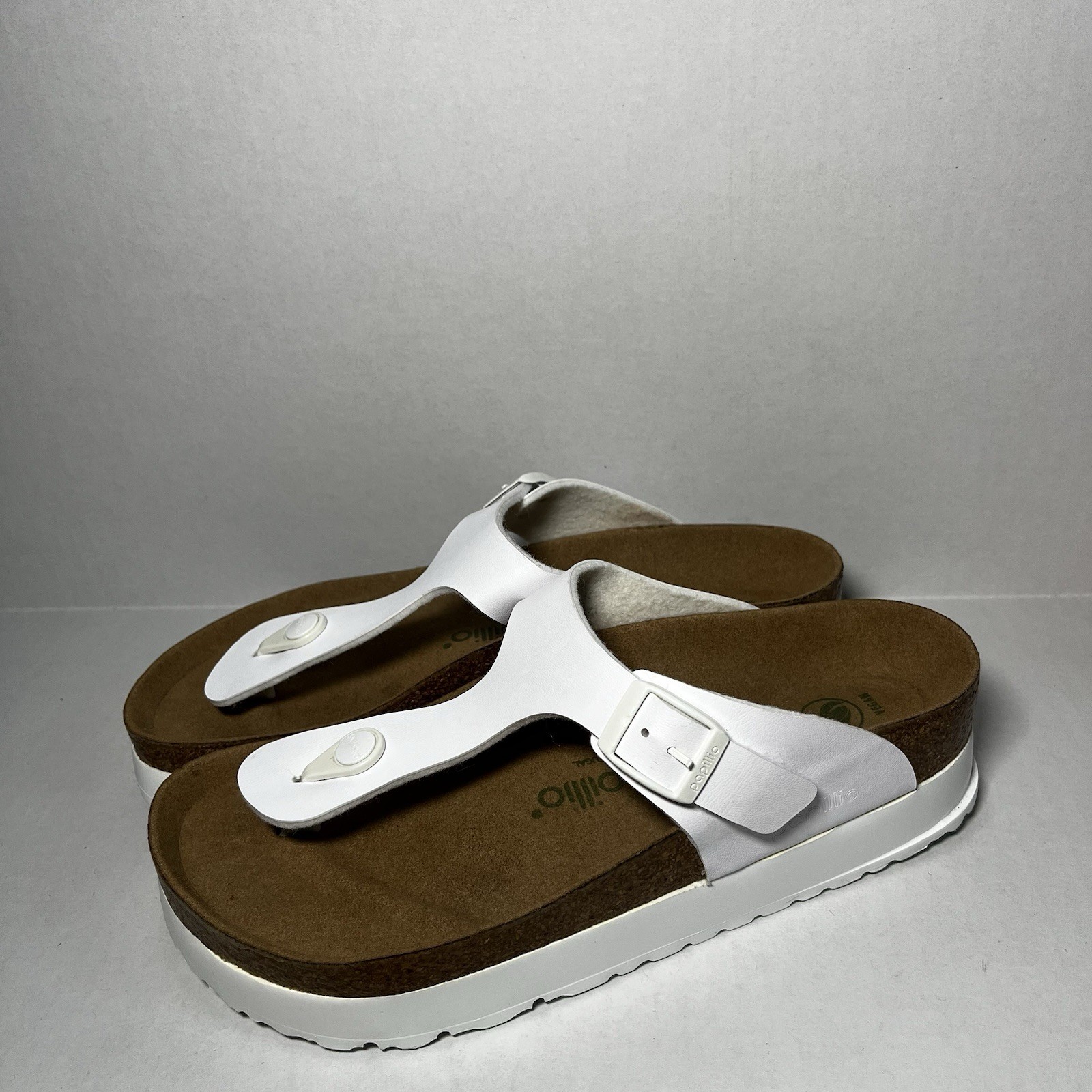 Birkenstock Papillio Womens Gizeh Platform White Sandals Size 38 US 7 – 7.5