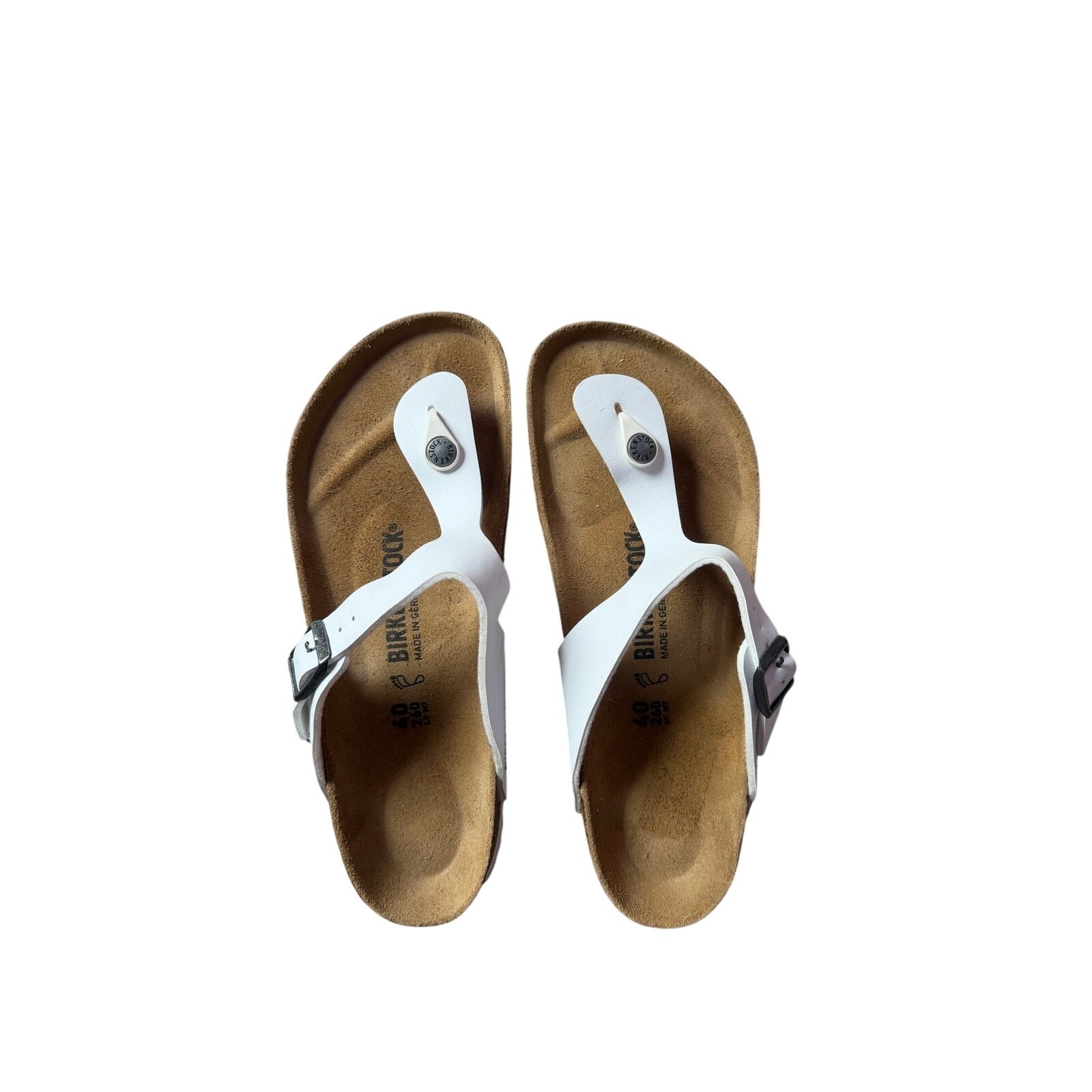 Birkenstock Gizeh Birko-Flor Sandals White Size 40 W 9