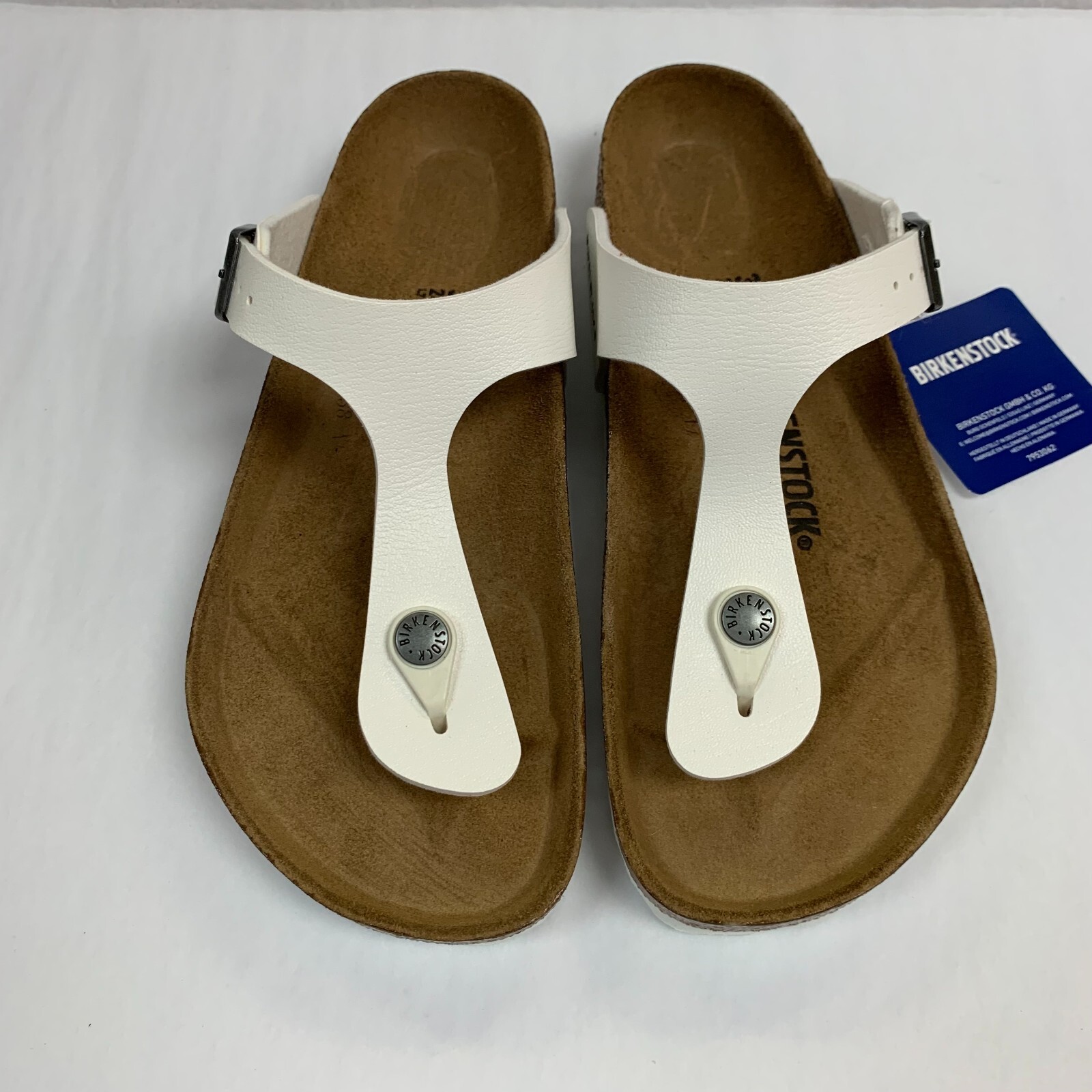Birkenstock New w/ Box Gizeh White Birko Flor Regular – Select Size
