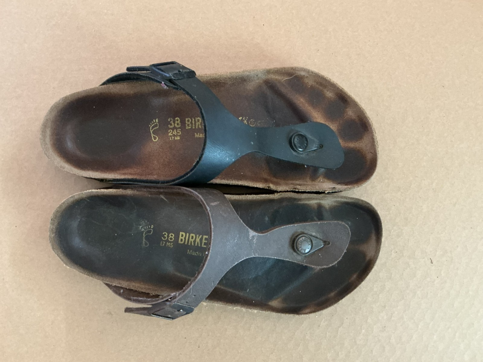 Birkenstock Gizeh Size 38 L7 M5 Sandals With WEAR/DEFECT Made in Germany