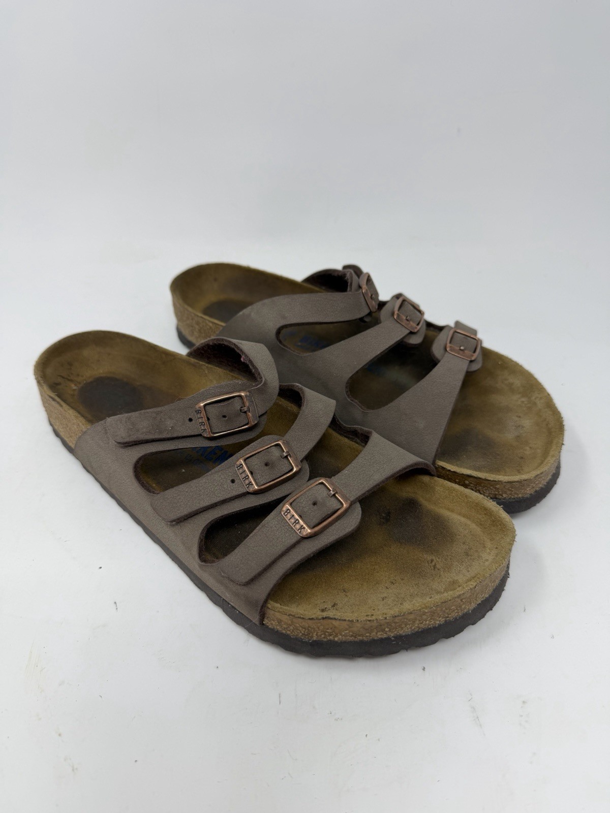 Birkenstock Florida 3 Strap Soft Footbed Sandals Brown Women’s Size 39  L9 M6