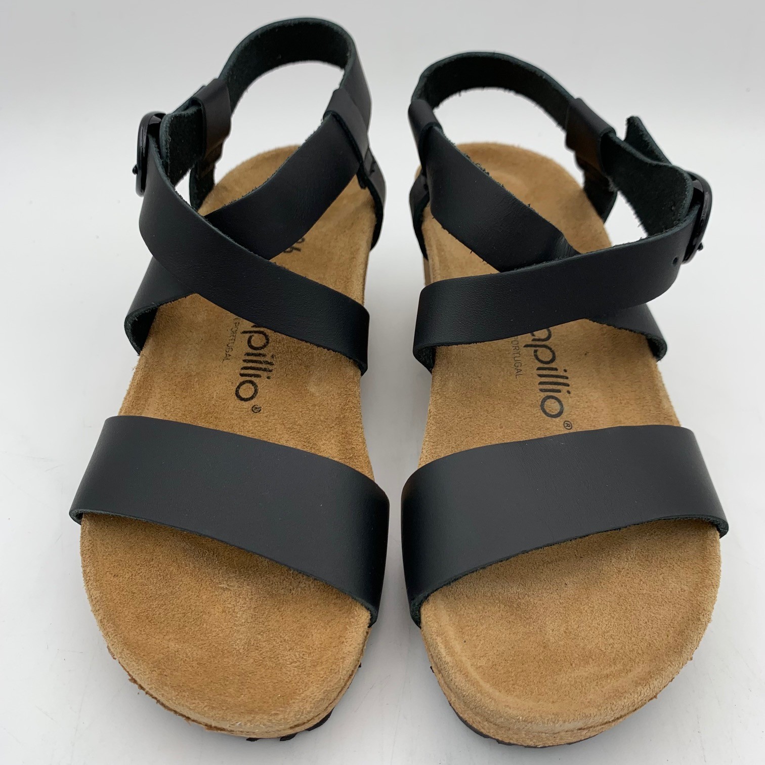 Birkenstock New w/o Box Papillio Sibyl Ring-Buckle Black Natural Leather Narrow
