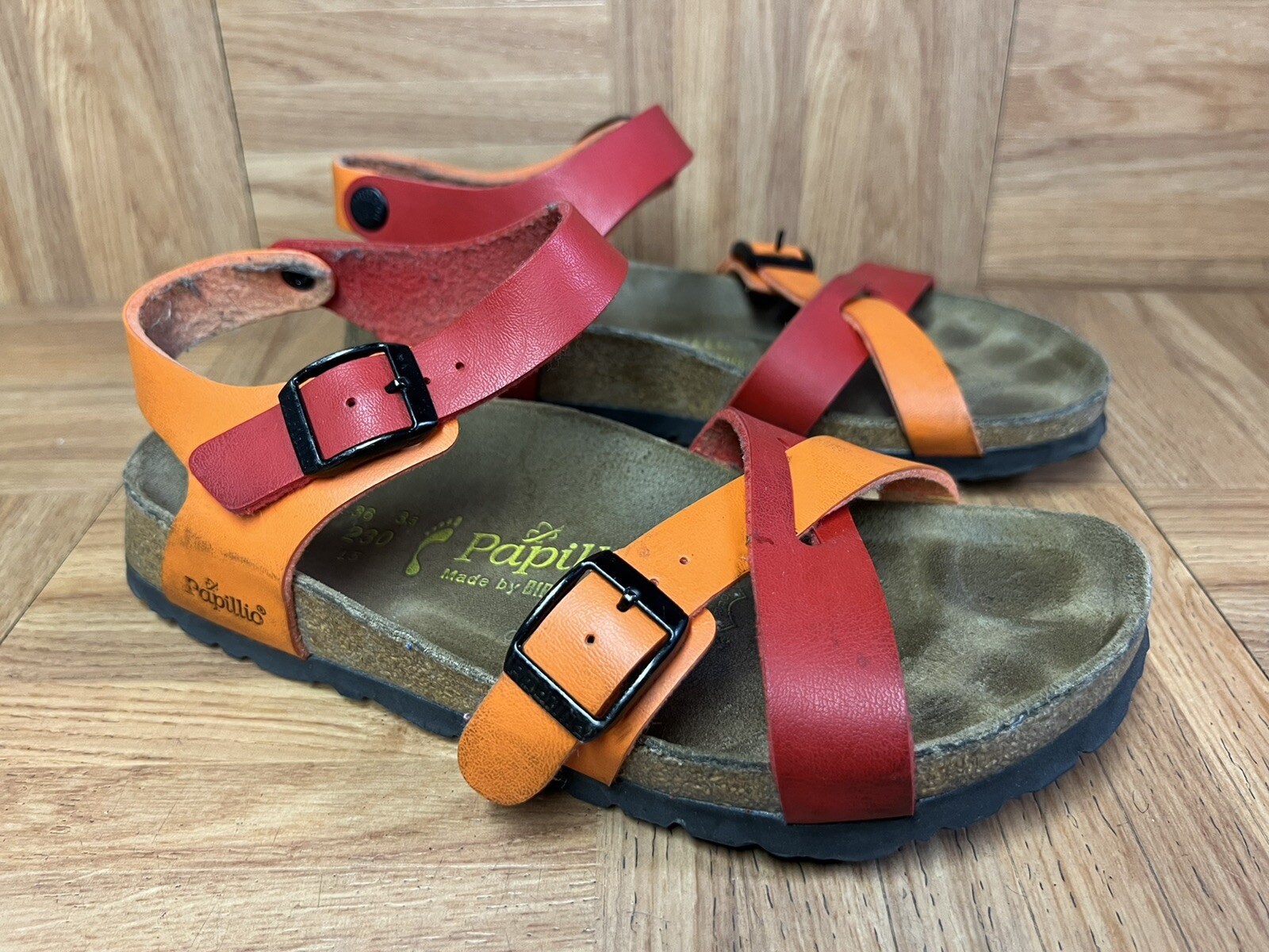 RARE🔥 Birkenstock Papillio Multicolored Sandals 36 L5 Closed Strapped Heel Yara