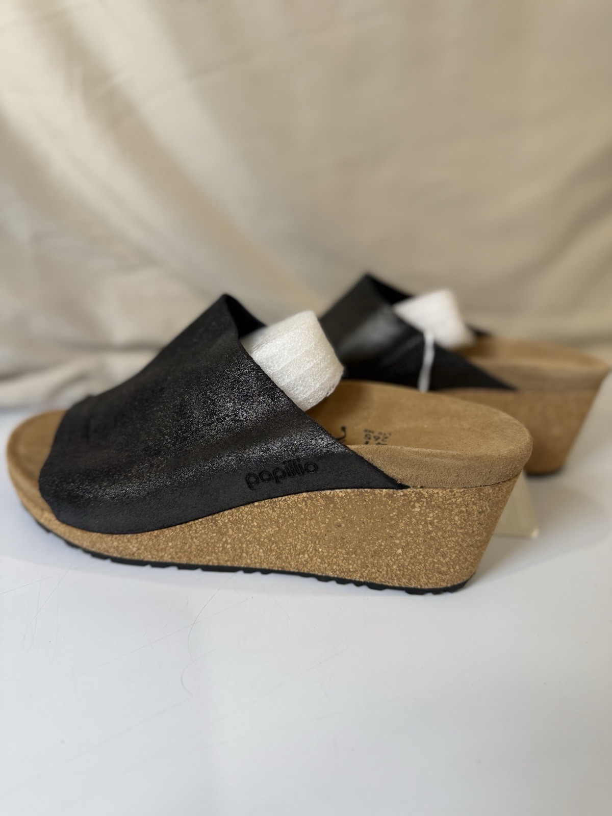 Birkenstock Papillio Women’s Black Metallic Wedge Size  9