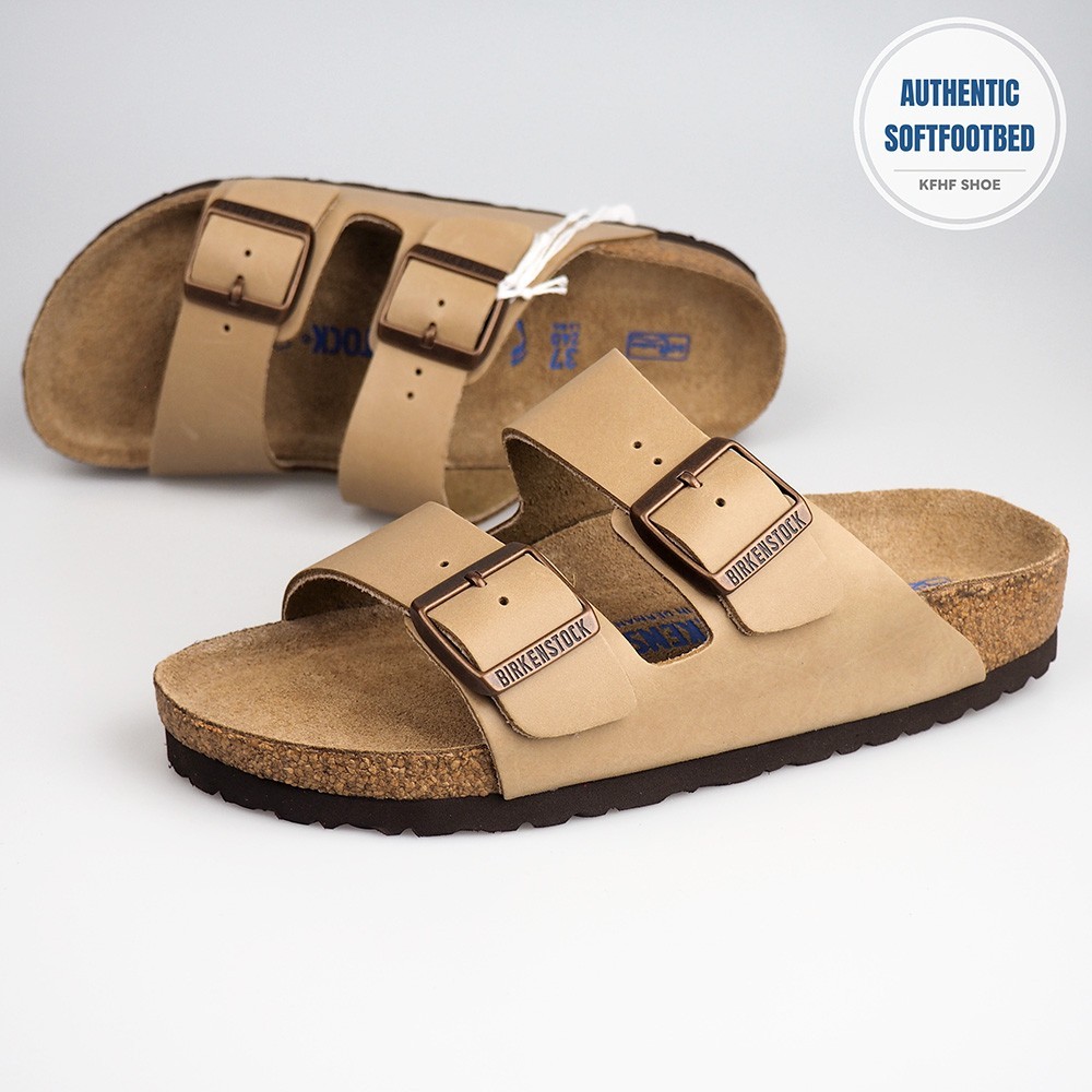 Free Shipping Birkenstock Arizona Oiled Leather Tobacco Brown Soft Footbed Shoes