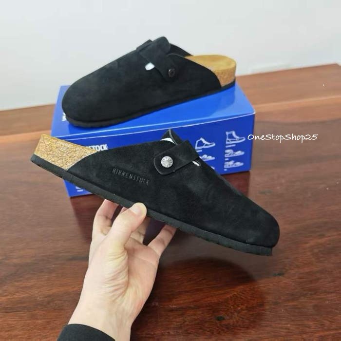 Birkenstock Boston Black Suede Size 36