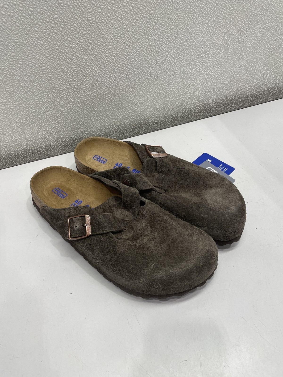 Birkenstock Boston Soft Footbed Suede Leather Clog Unisex W9, M7 In Mocha