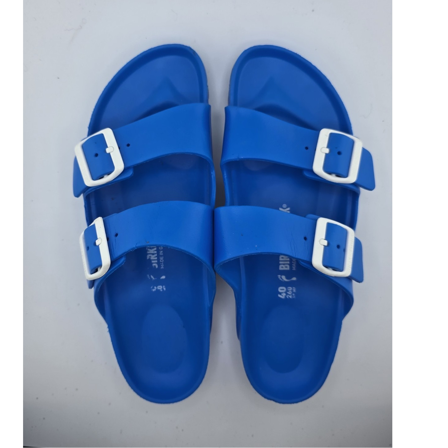 BIRKENSTOCK Arizona EVA Sandals Blue White Buckles EU 40 US 9-9.5