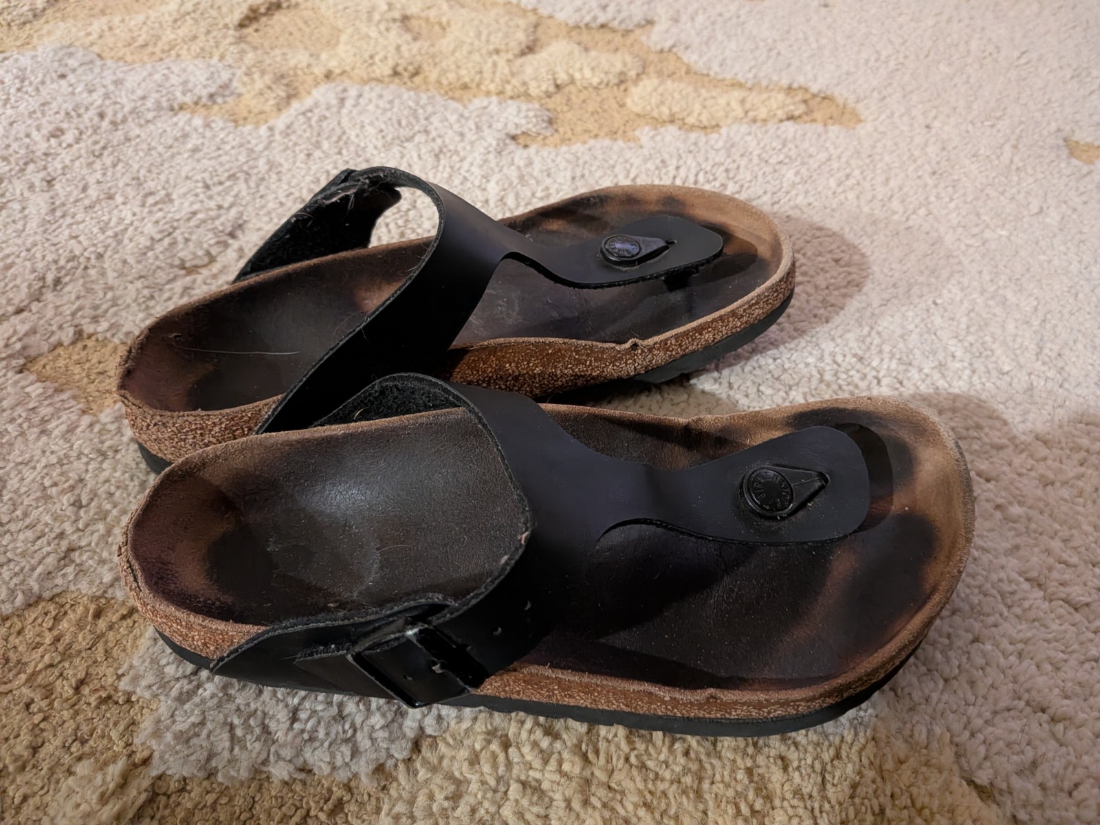 Birkenstock Sandals Womens Gizeh Birko-Flor Flip Flop Flats Black Approx 9 – 9.5