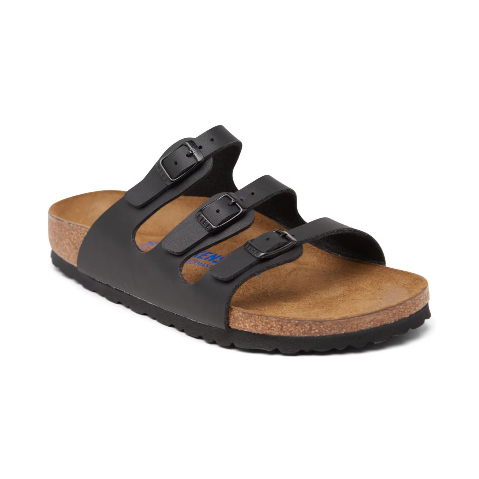 Women’s Birkenstock Florida Birko-Flor Nubuck Soft Footbed Sandals Black