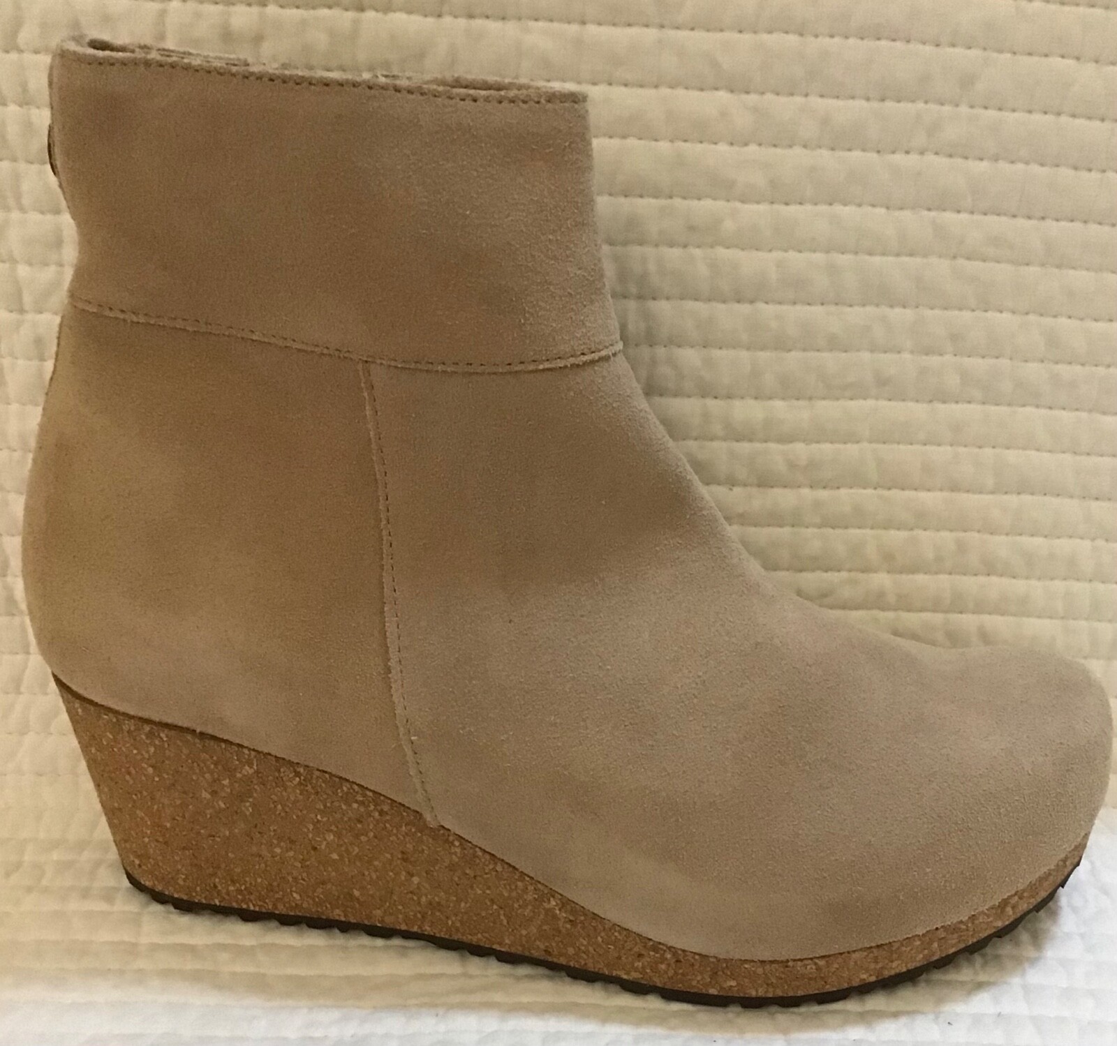BIRKENSTOCK PAPILLIO EBBA SUEDE WEDGE BOOTS BOOTIES WARM SAND 41 L 10 Narrow