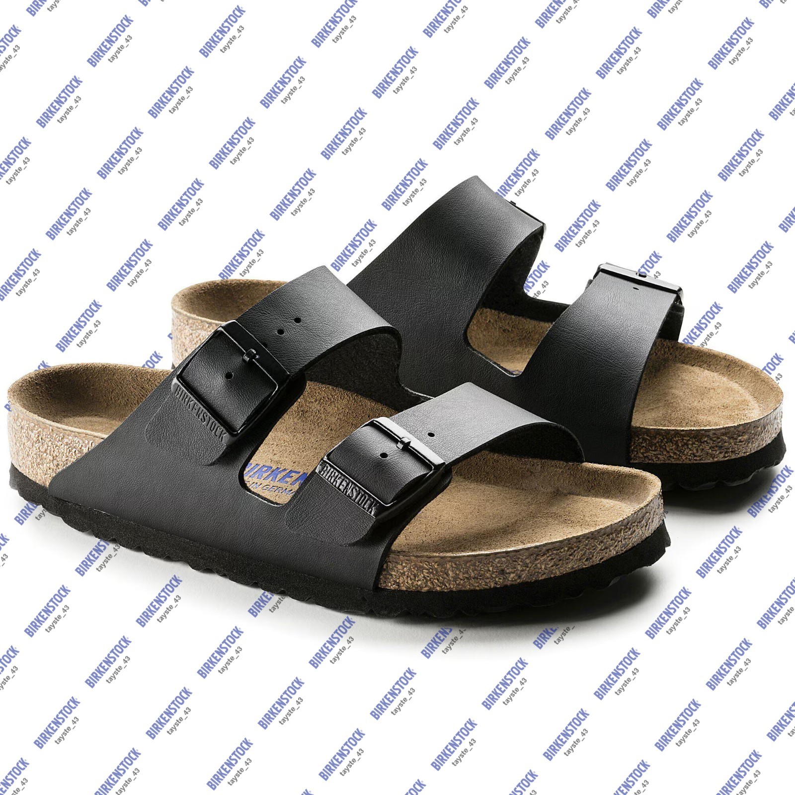 New BIRKENSTOCK Arizona Soft Footbed Birko-Flor Black unisex sandals Wide/Narrow