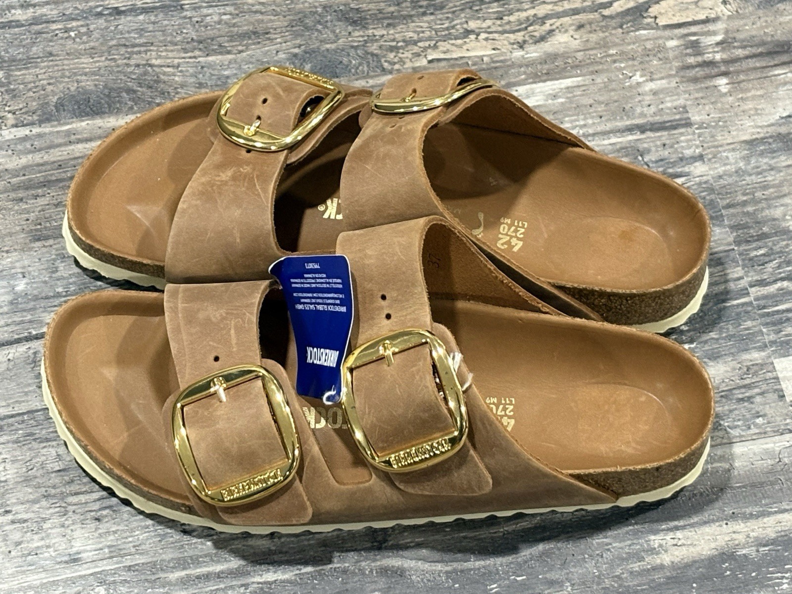 Birkenstock Arizona Big Buckle Women’s EU 42 US 11 Leather Sandal Cognac Narrow