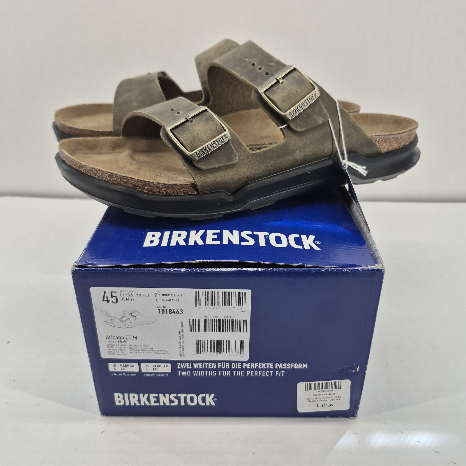 Birkenstock Arizona Rugged Oiled Leather Regular Fit Men’s Casual Sandals, Faded