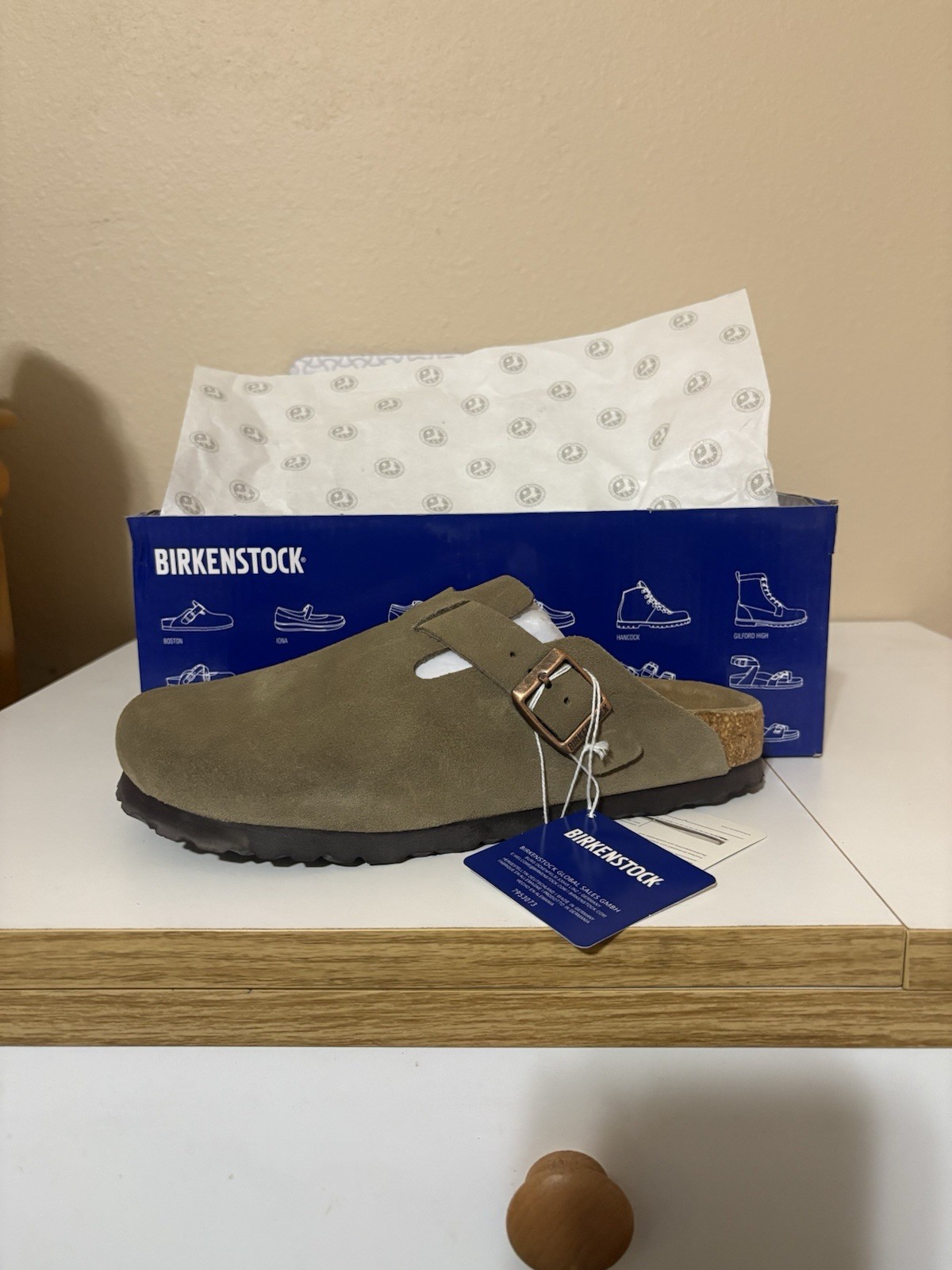 Birkenstock Boston Shearling Suede Leather Black Size 39 US 8