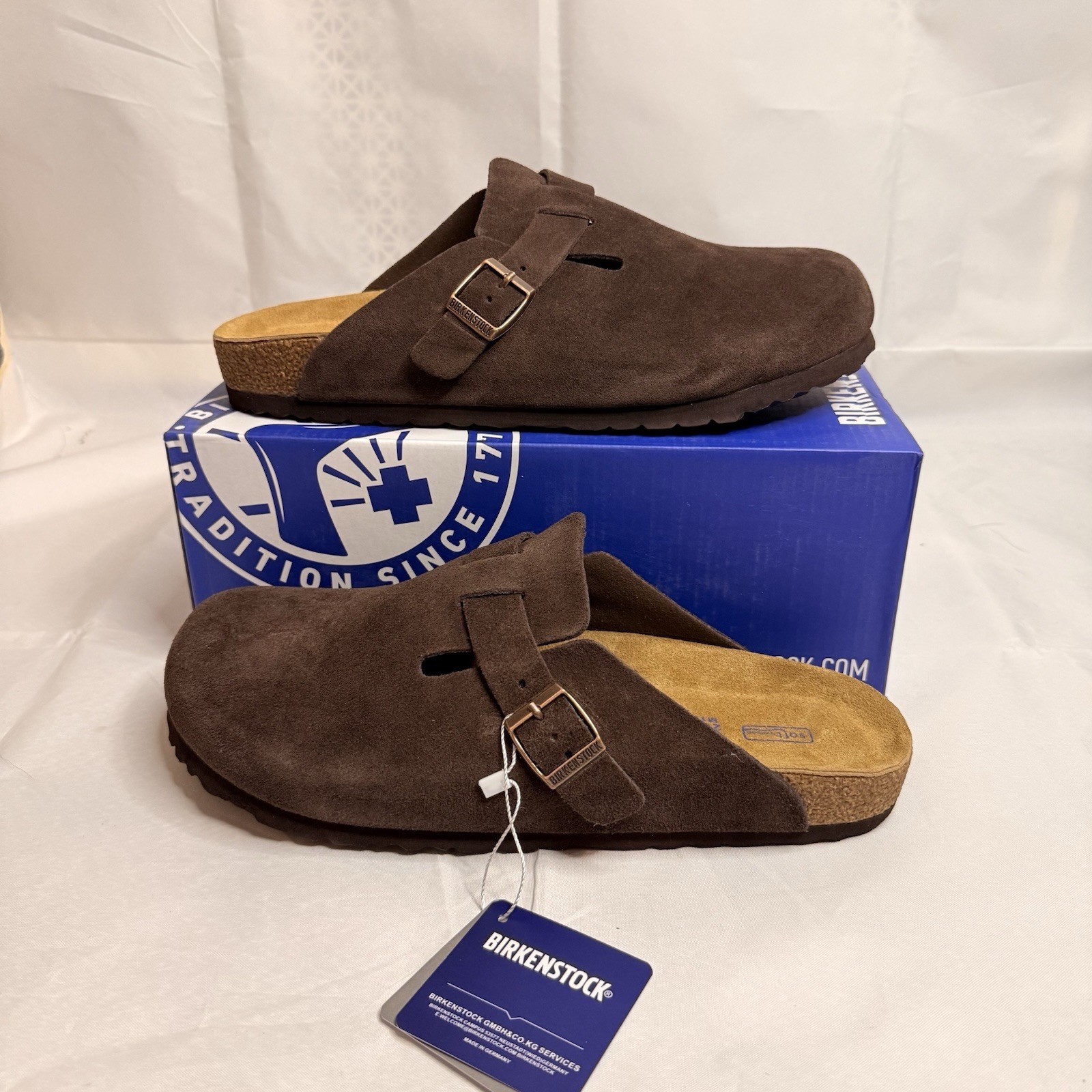 Birkenstock Boston Size 10US 43 EU brown Color Soft Footbed New