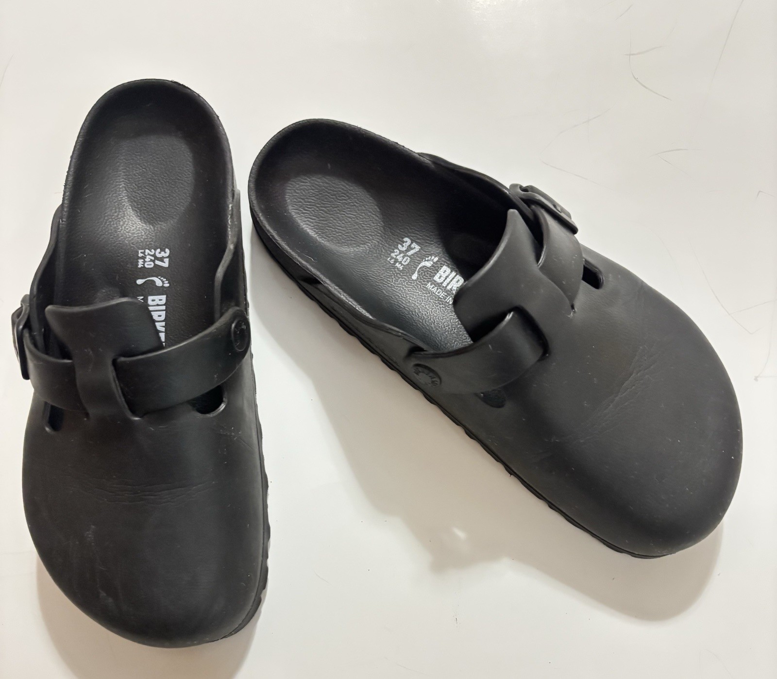Birkenstock Boston Essentials EVA Black Clogs Rubber Ladies Size 37/6