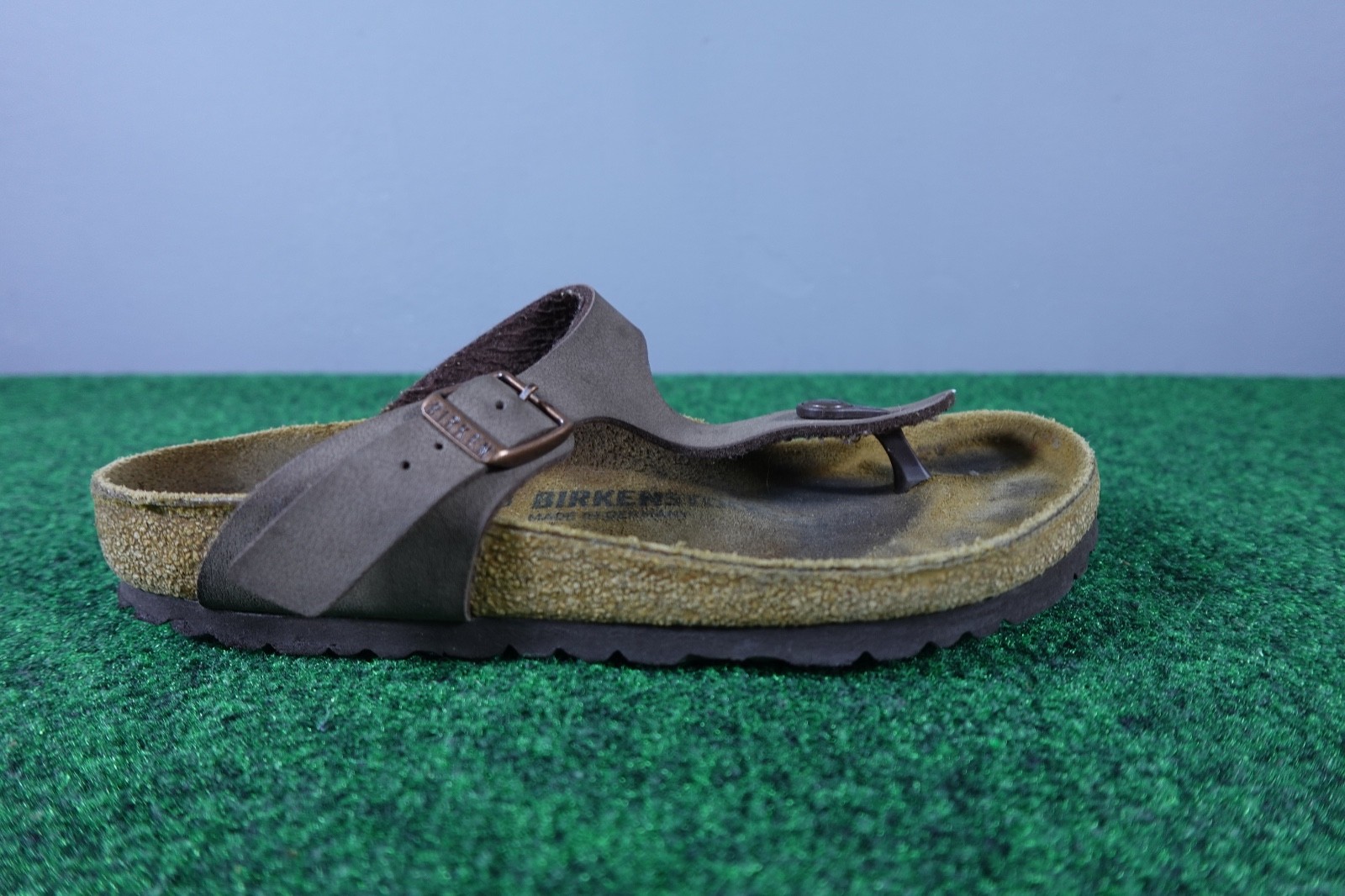 Birkenstock Gizeh Brown Leather Buckle Thong Sandals Women 37 Size 6