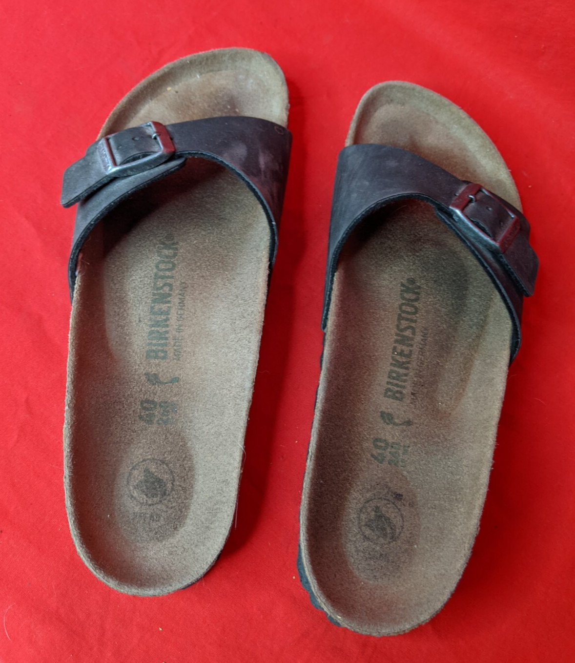 Birkenstock Madrid Men’s Size 40 Black Single Strap Slip On Sliders Sandals
