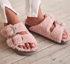 BIRKENSTOCK Papillio Teddy Crystal Rose Arizona Big Buckle Shearling EU 38/7 US