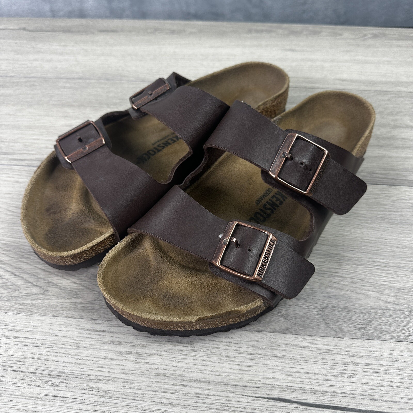 birkenstock arizona unisex leather sandal mens 10-10.5 womens 12-12.5 regular