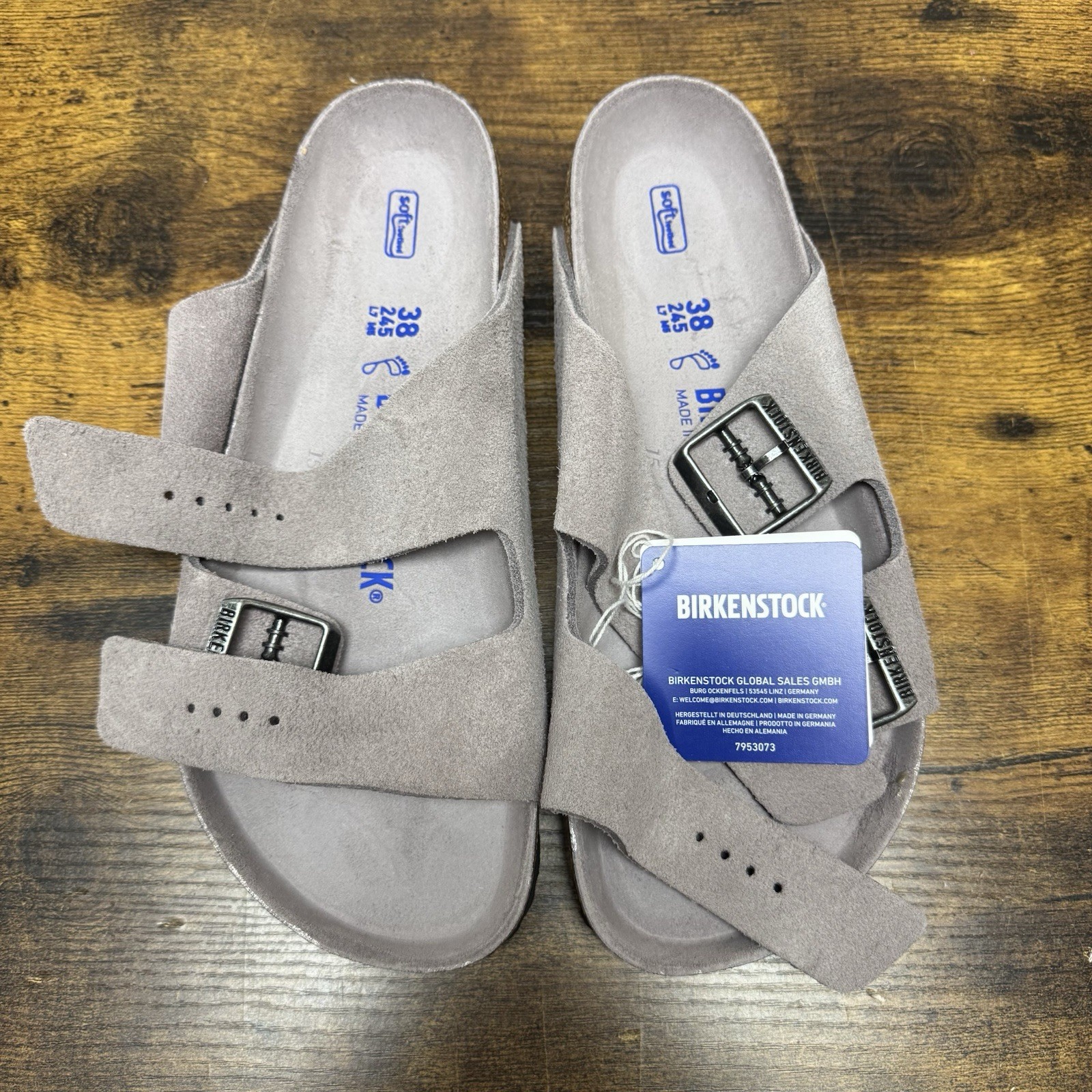 Birkenstock Arizona BS Faded Purple Tonal Women’s Size EU 38/US 7 Soft Footbed