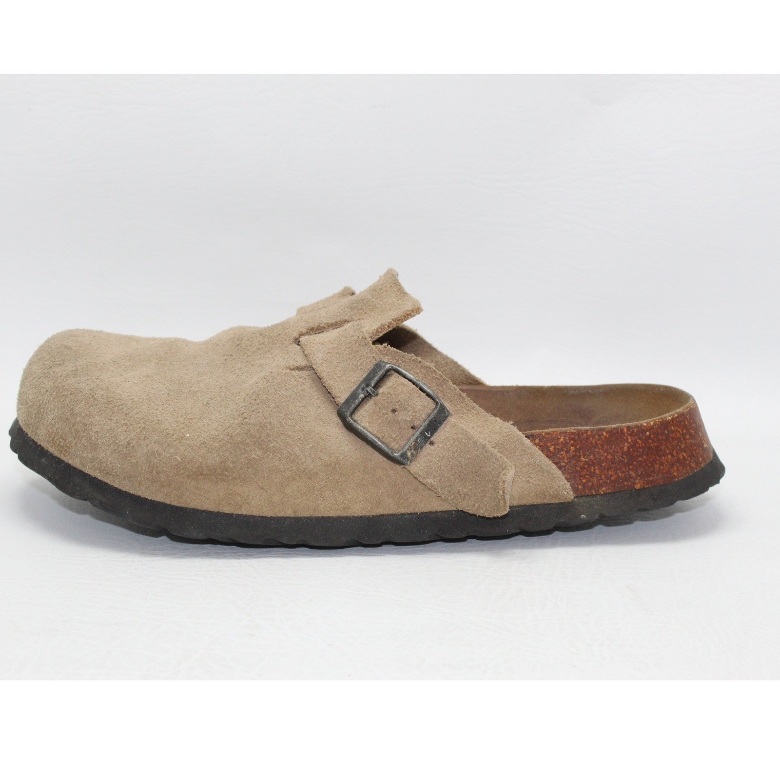 Betula by Birkenstock Tan Suede Clog Mule Boston Style EU 38 L7 M5 SINGLE SHOE
