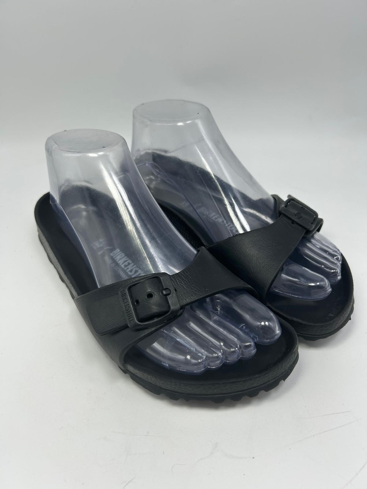 Birkenstock Madrid Essentials EVA Black Rubber Slide Sandals Women`s 37 L6 M4