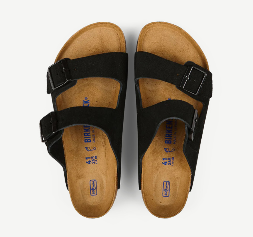 Birkenstock Arizona Soft Footbed in Black Suede Leather Unisex Sandals EU 37-41
