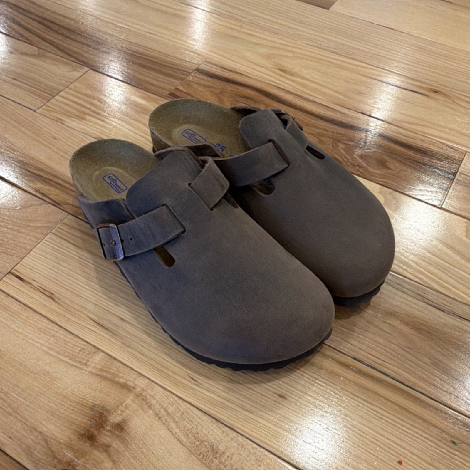 Birkenstock Boston Soft Footbed Brown Leather Comfort Clogs Buckle Women’s EU 35