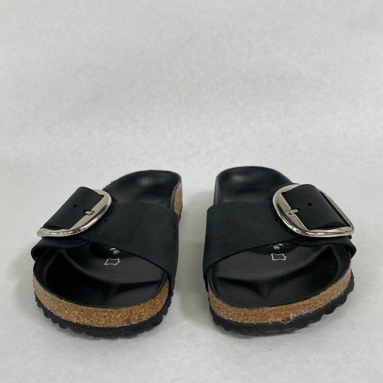 Birkenstock New w/o Box Madrid Big Buckle Black Oiled Leather Exquisite Regular