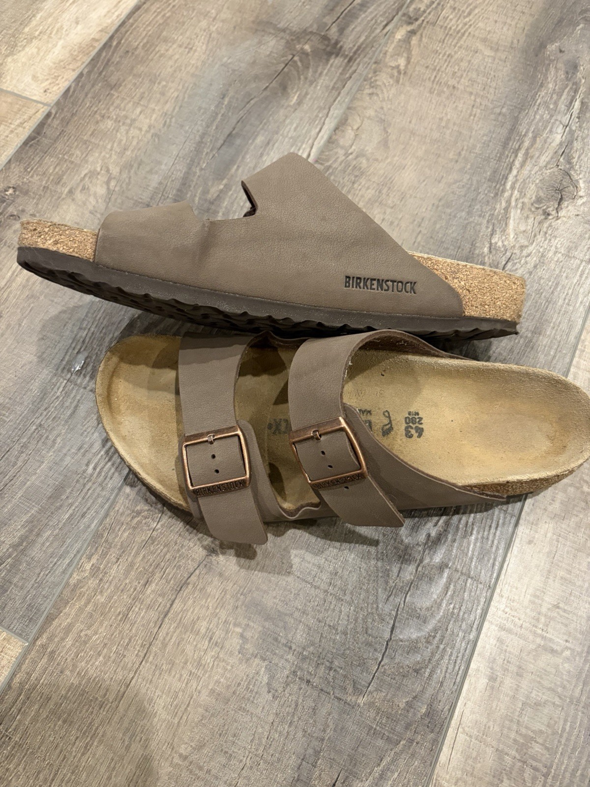 Birkenstock Arizona Mocha Slide Sandals Men, Size 10 R 43, Made in Germany EUC
