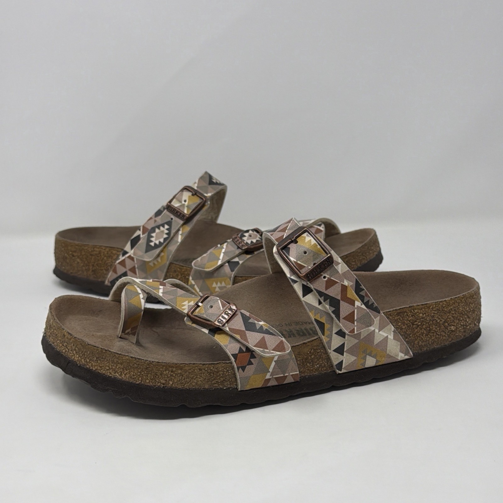 Birkenstock Mayari VEGAN Birko-Flor Sandals EU 37 US 6 Ethno Rhombus