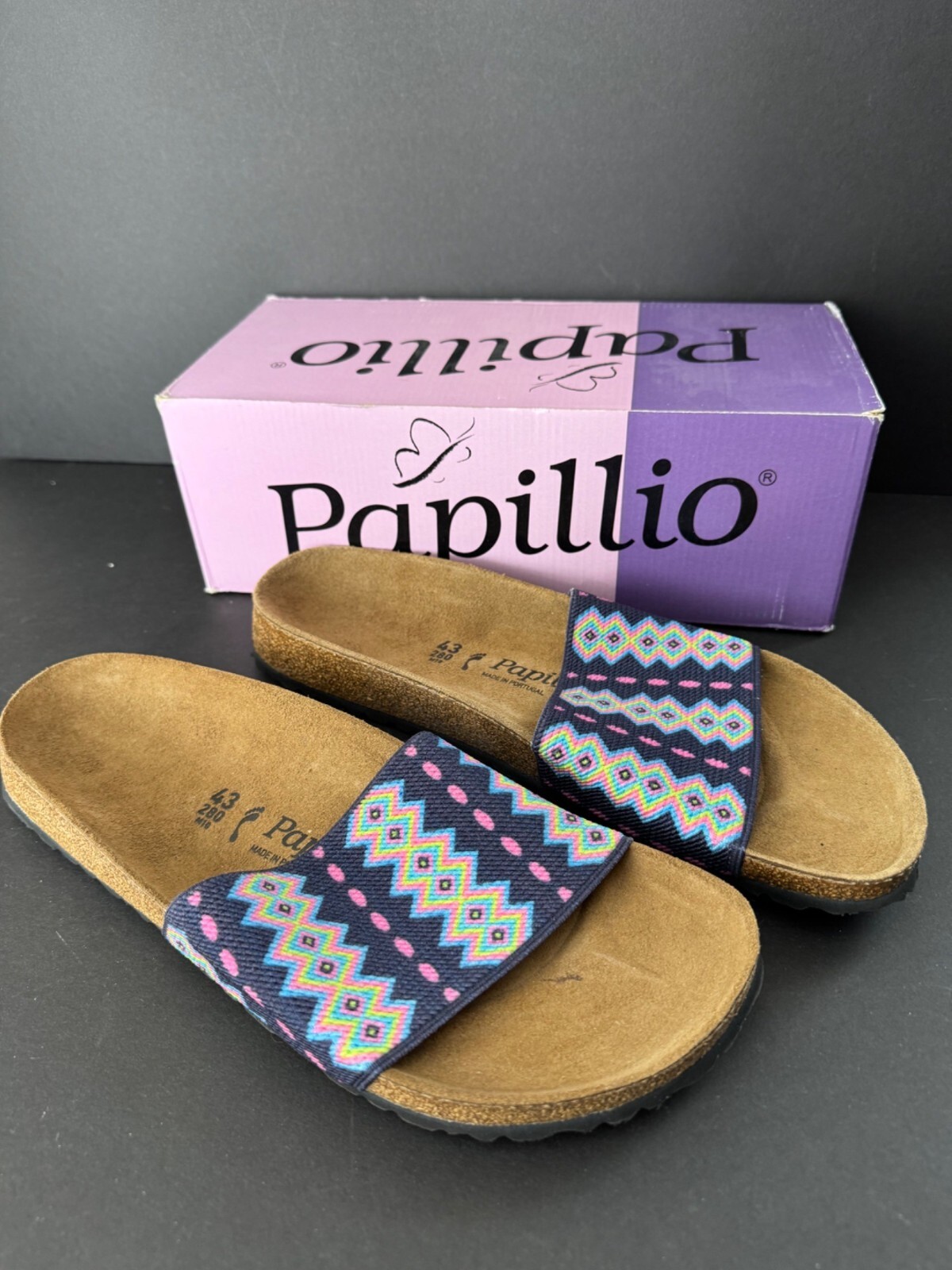 Birkenstock Papillio Belau Aztec Dark Blue Sandals EU 43 Womens US 12 Mens US 10