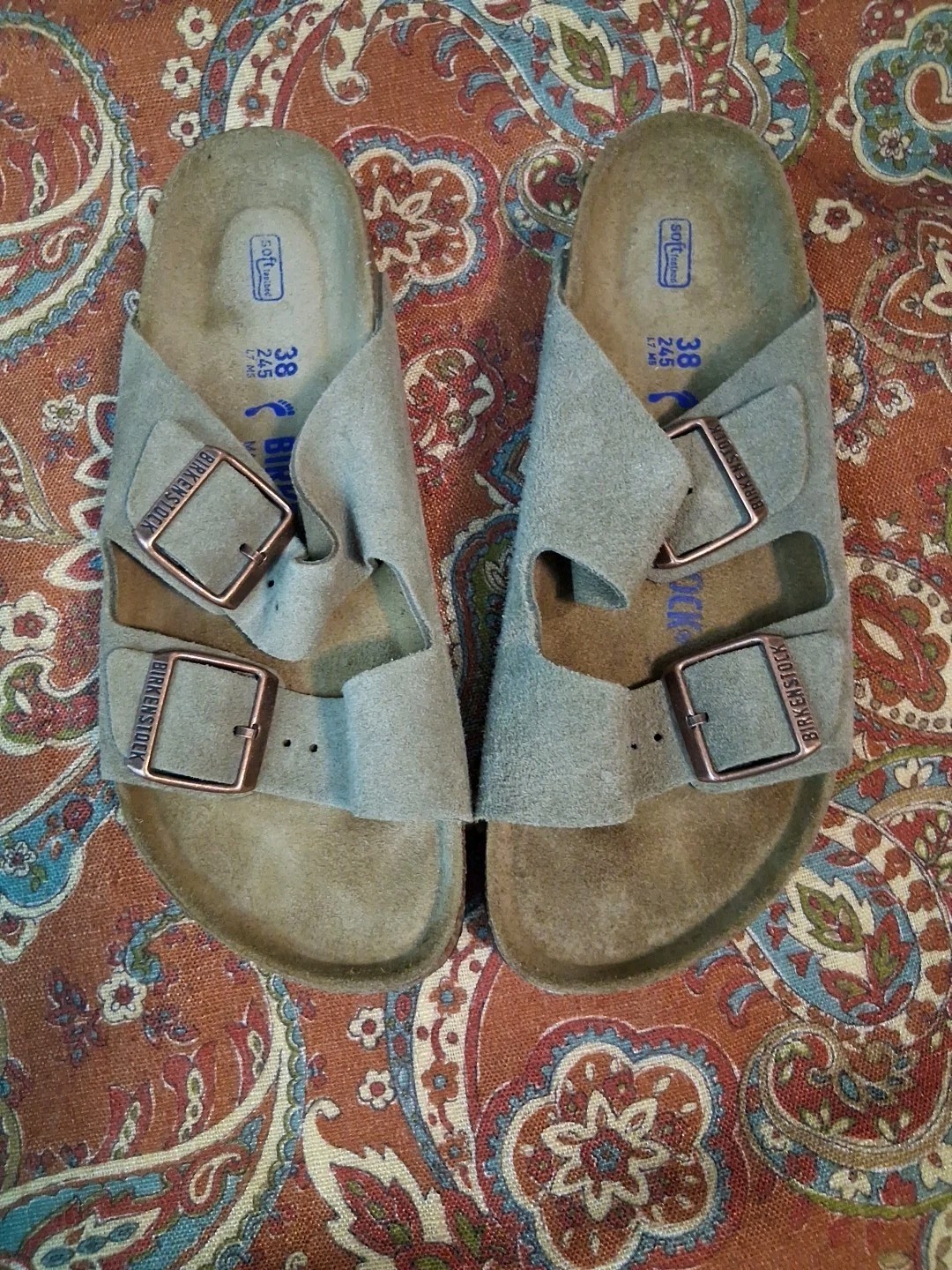 Birkenstock Arizona Suede Women’s Comfort Sandals In Taupe Size 38 US 7
